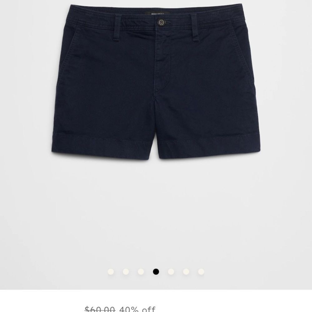 Banana Republic Women's Shorts Mid-rise City Chino Navy Sz 6 Stretch Coastal - Picture 3 of 4